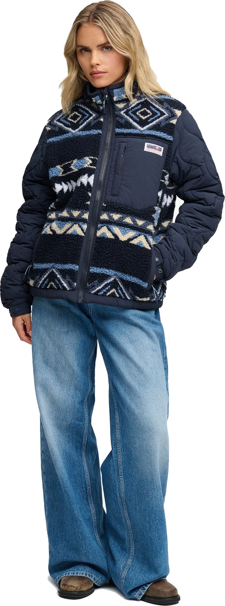 Superdry & Co Fleece Onion Quilt Damers hybridjacka blått XS Figur 7
