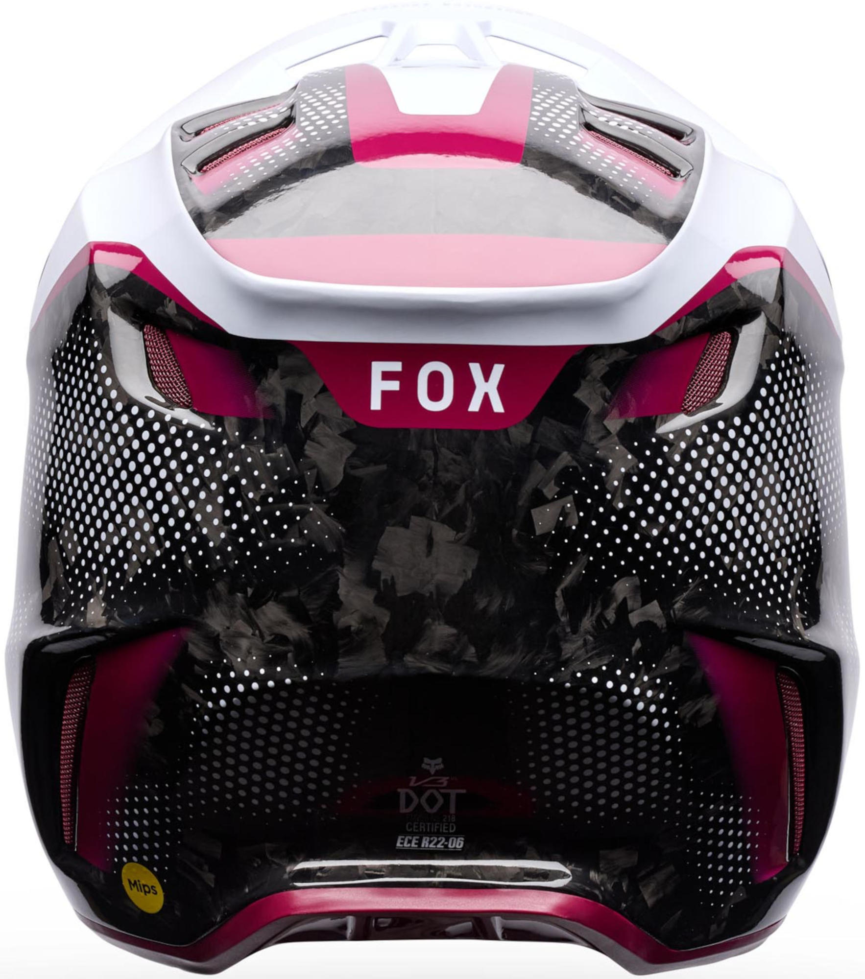 FOX V3 RS Tactile Carbon Motocross Helmet white/pink/black M Figure 4