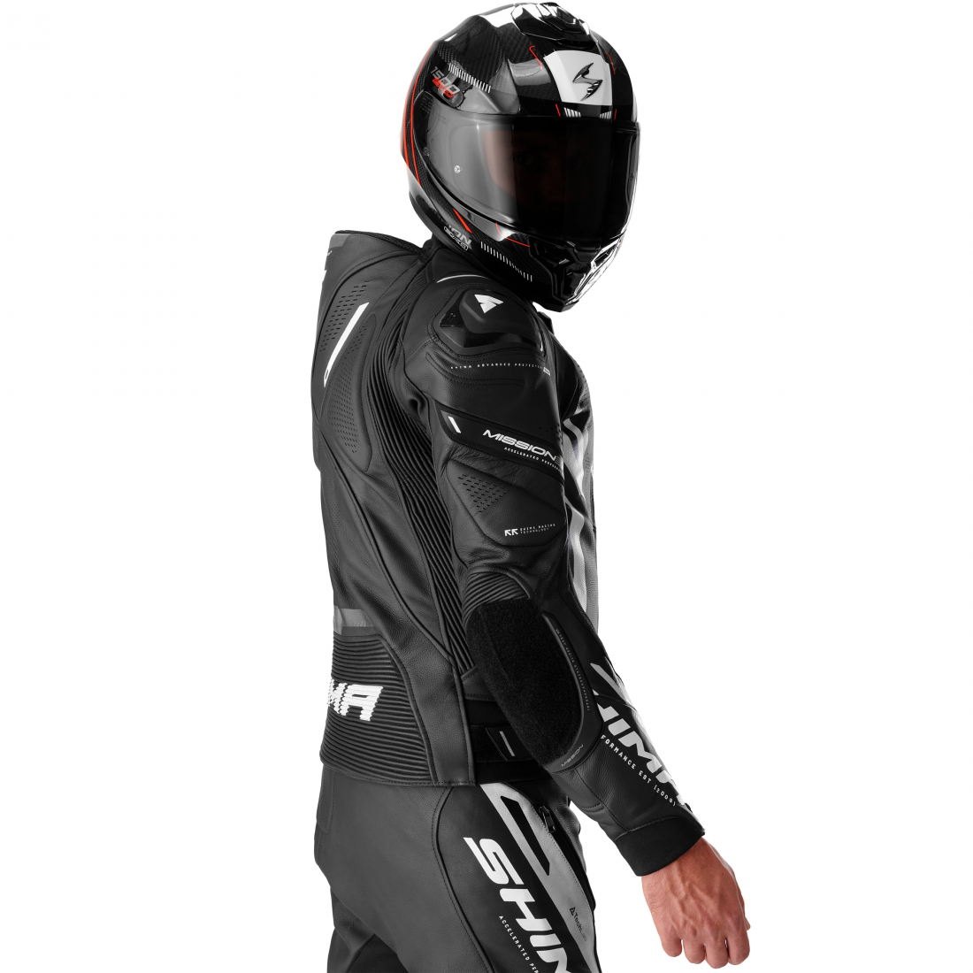 SHIMA Mission ST Veste en cuir moto Noir/Blanc 58 Figure 5