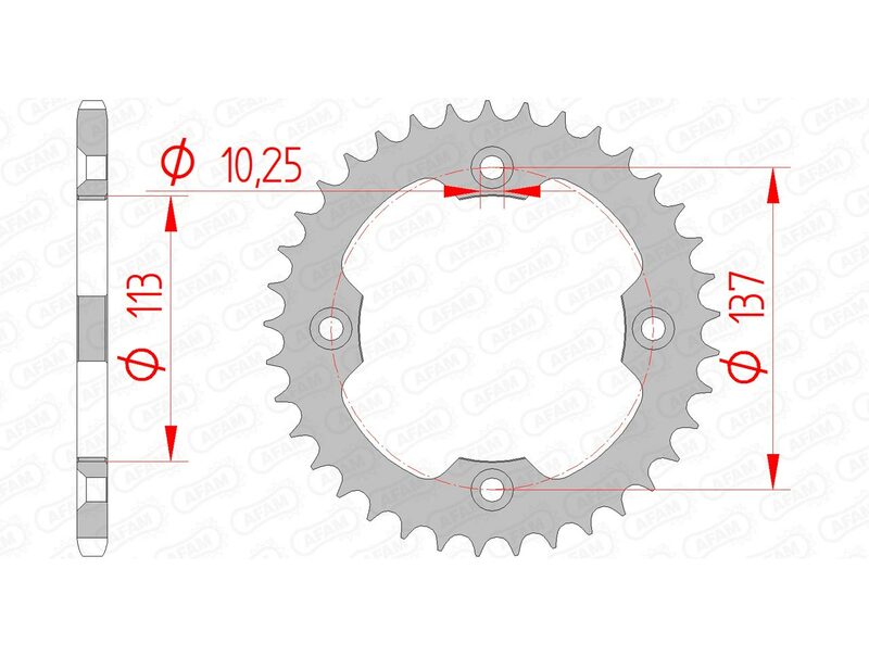 AFAM Steel Standard Rear Sprocket 14412 - 520 Figure 1