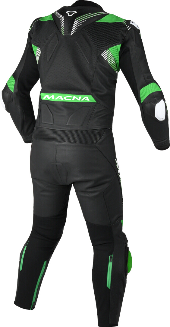 Macna Armadyl Costum perforat din piele de motocicletă în două piese Negru/Alb/Verde 56 Figura 2