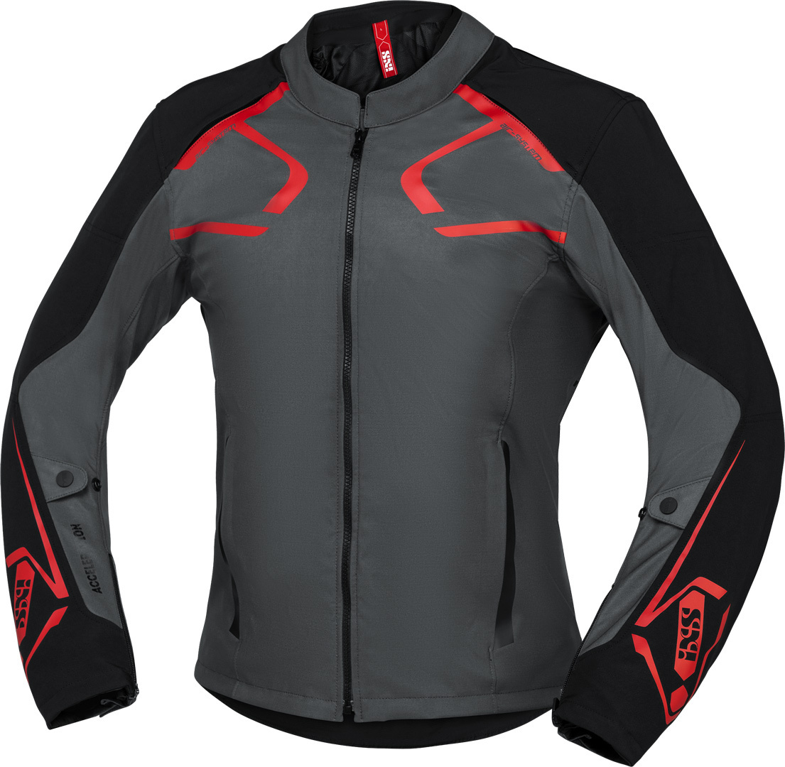 IXS Moto Dynamic Motorcycle Textile Jacket grey/red XL Figure 1