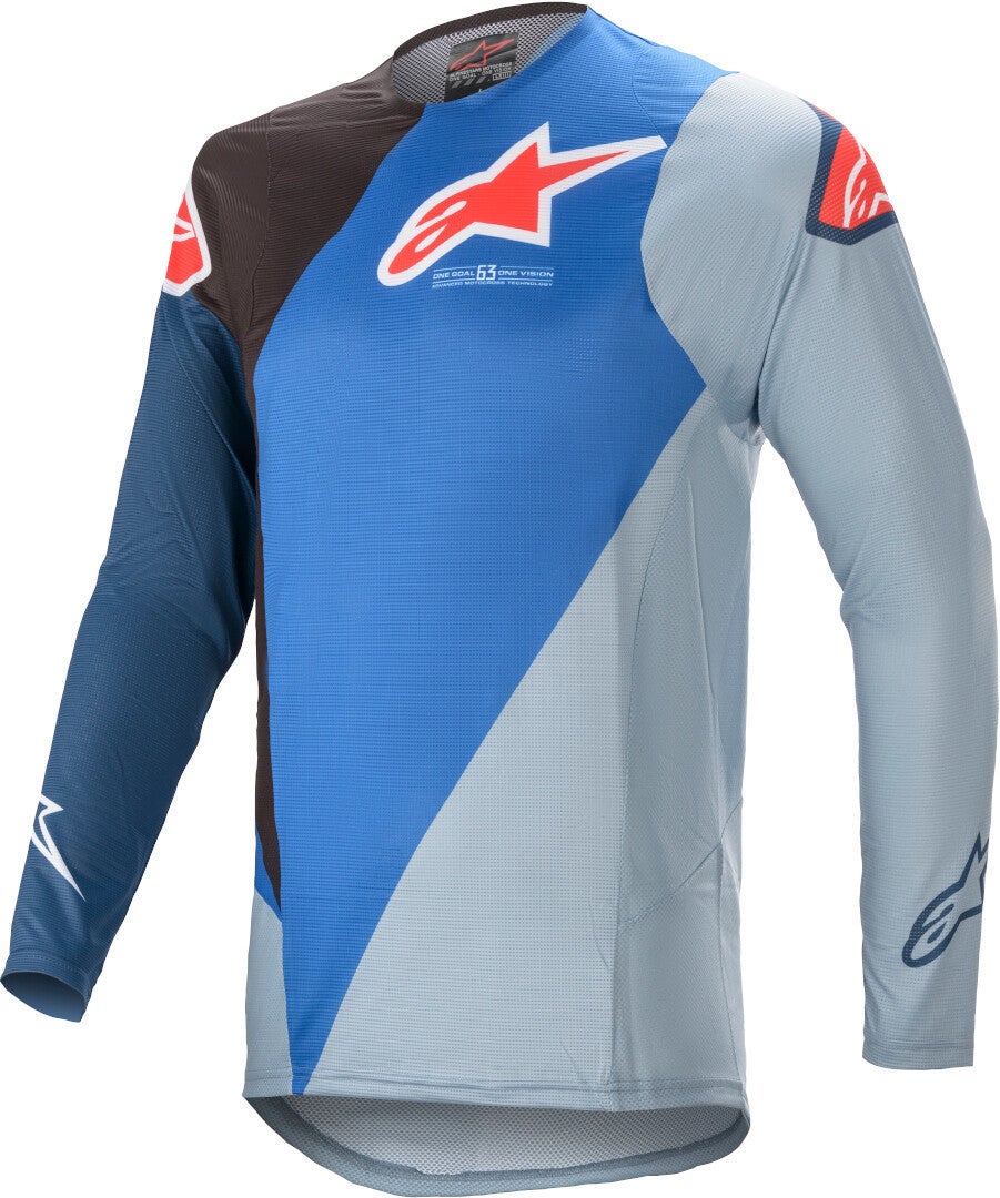 Alpinestars Supertech Blaze Motocross Jersey blau/hellblau L Abbildung 1
