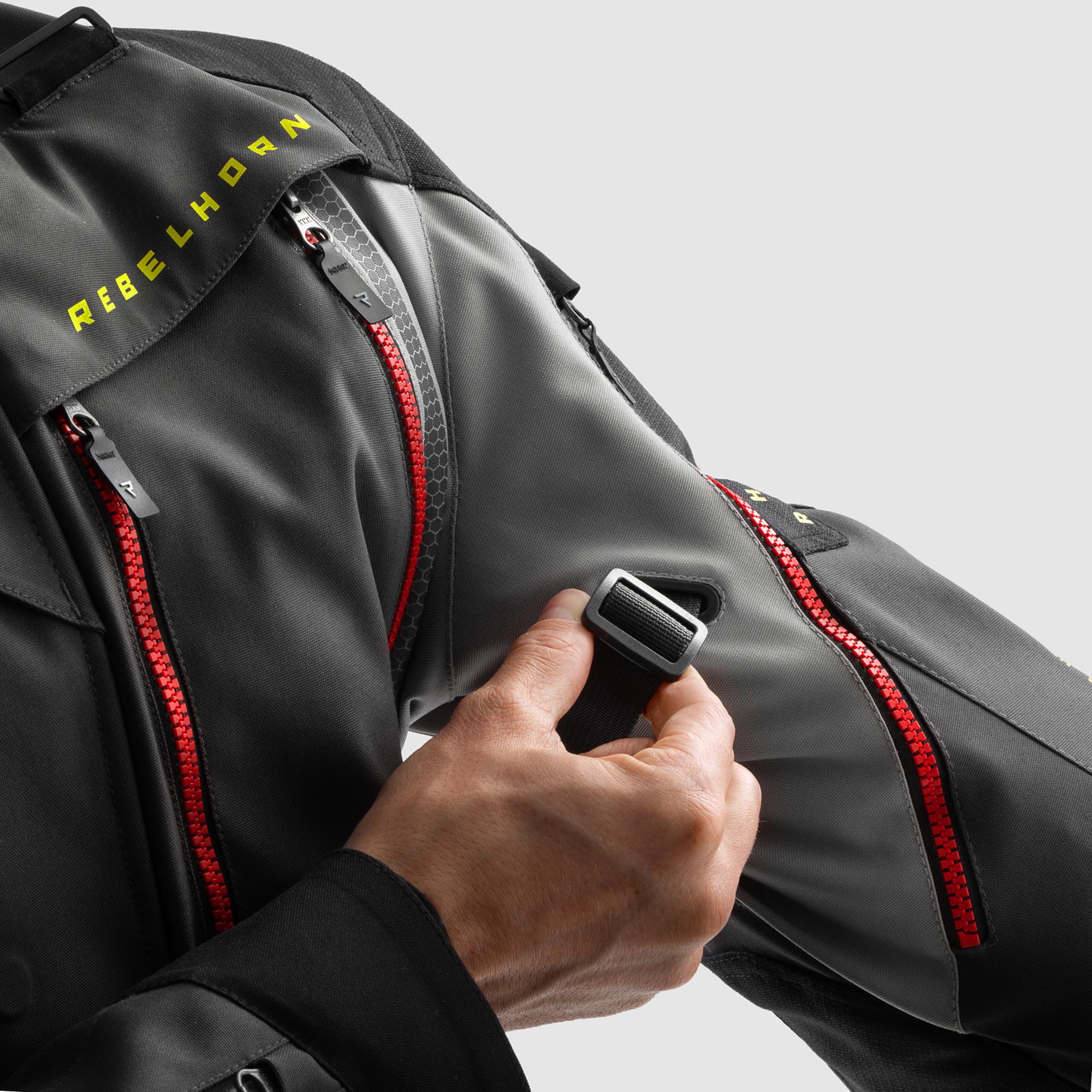 Rebelhorn Hardy 3.0 waterproof Motorcycle Textile Jacket dark grey/black/yellow L Figure 8