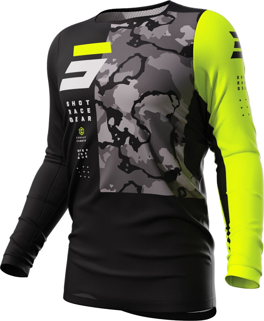 Shot Contact Camo 2.0 Motocross trøje sort/grå/neon 5XL Figur 1
