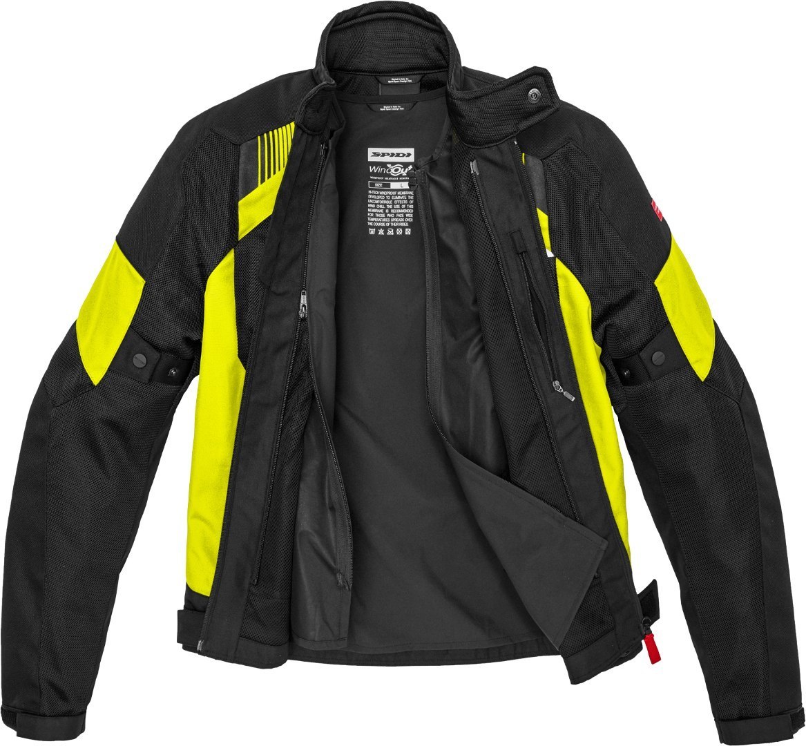 Spidi Flash Evo Net WindOut Motorcykel Textil Jacka svart/gul 3XL Figur 2