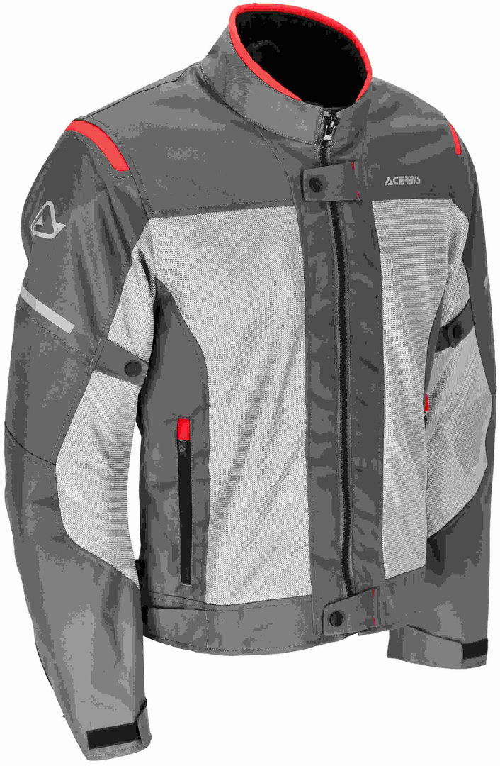 Acerbis Ramsey Vented Motorcycle Textile Jacket grey/red 3XL Figure 1