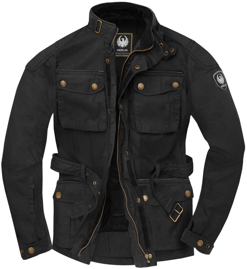 Merlin Kurkbury Motorcycle Waxed Jacket black L Figure 5