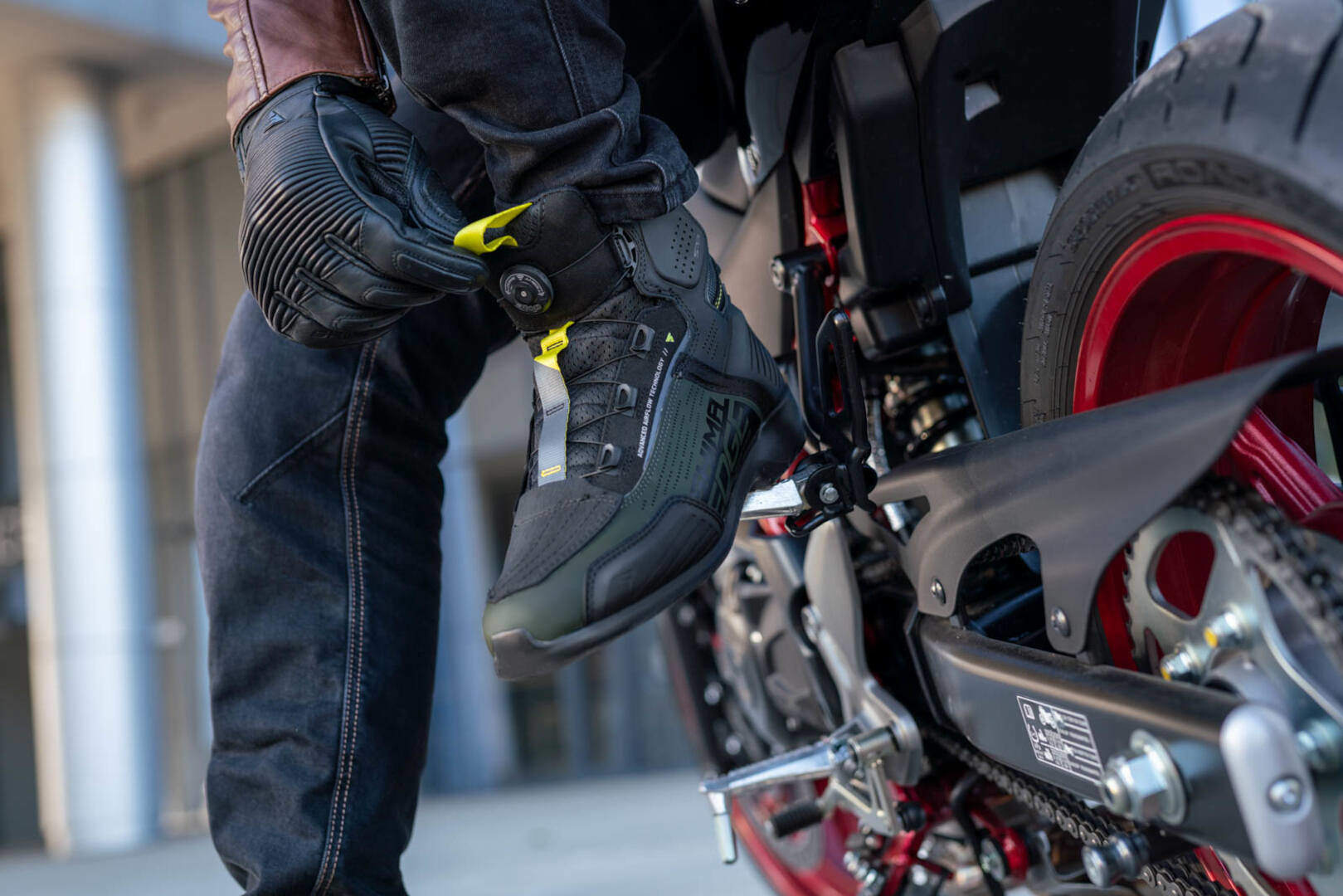 SHIMA Edge Vented Motorcykel sko sort/mørkegrøn 43 Figur 4