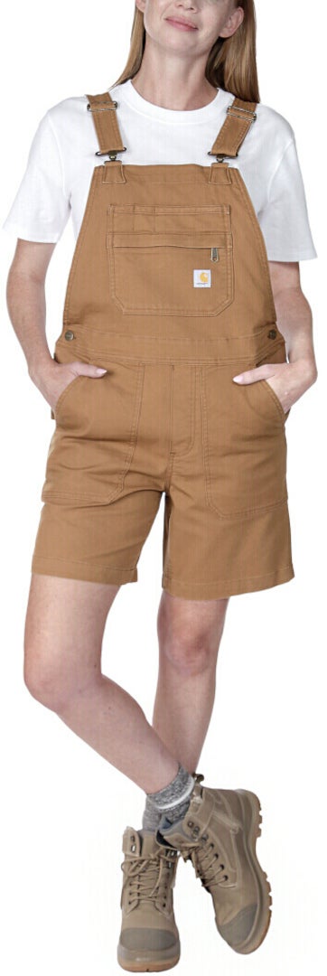 Carhartt Rugged Flex Relaxed Fit Canvas Ladies short Dungarees brown XL Figure 6