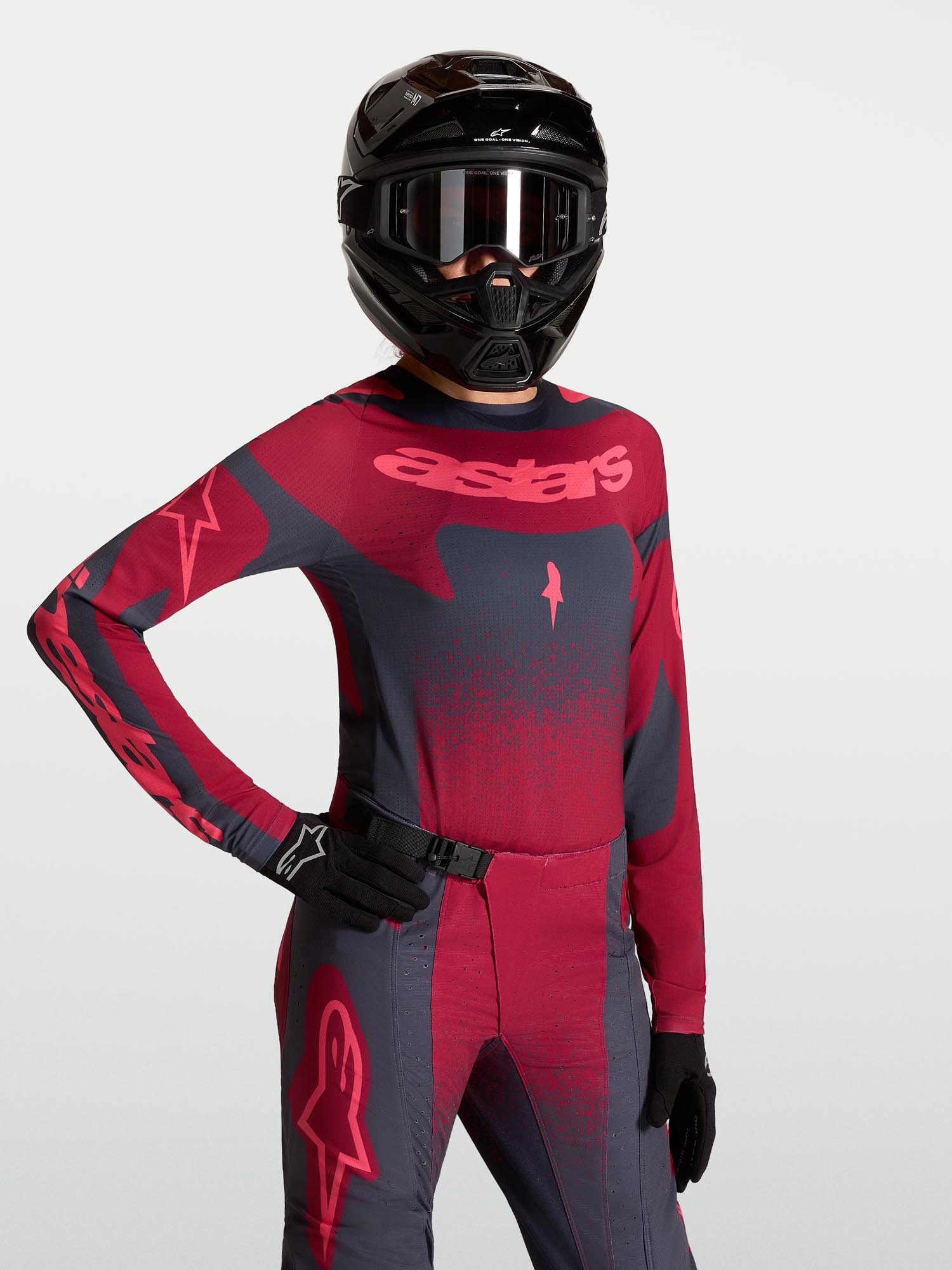 Alpinestars Stella Techstar Swan Dames Motocross-trui rood/zwart/grijs M Figuur 7