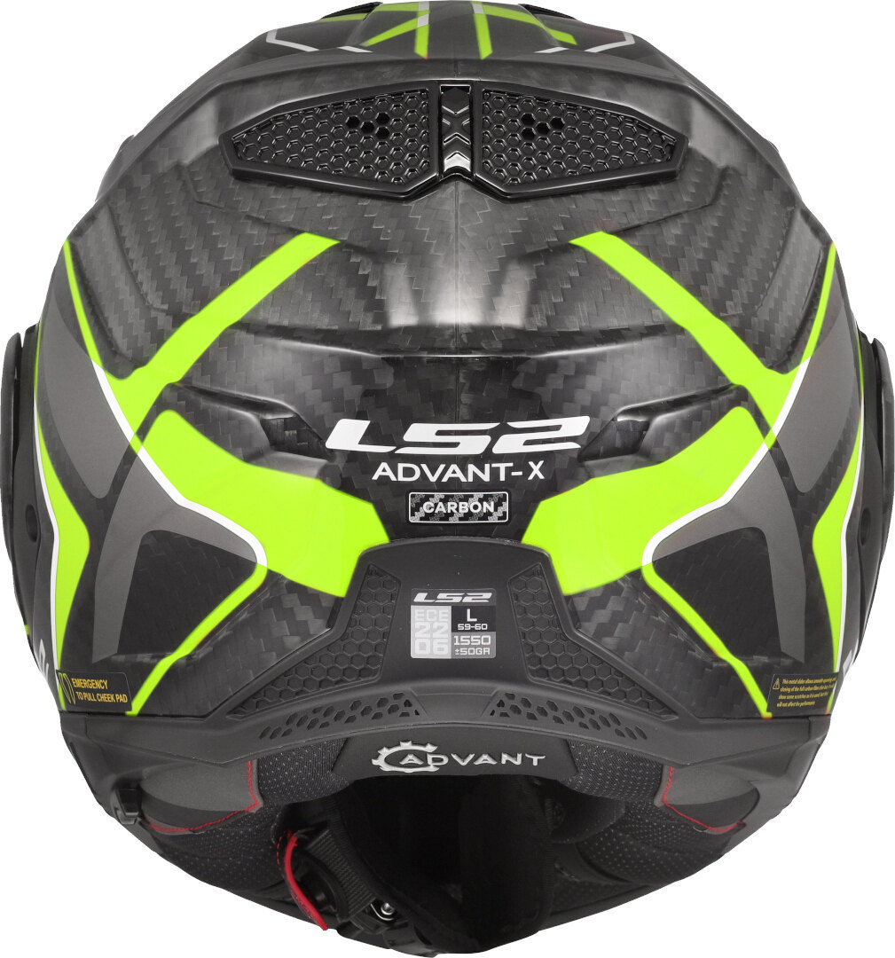 LS2 FF901 Advant X Carbon Future II Helm neongeel S (55/56) Figuur 4