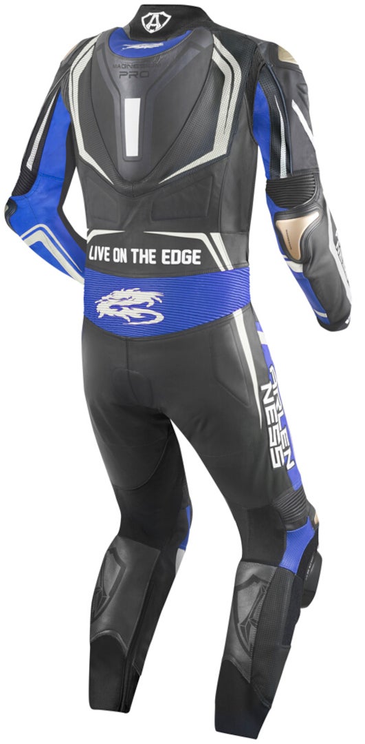 Arlen Ness Sugello 2 One Piece Motorcycle Leather Suit black/blue/white 60 Figure 2