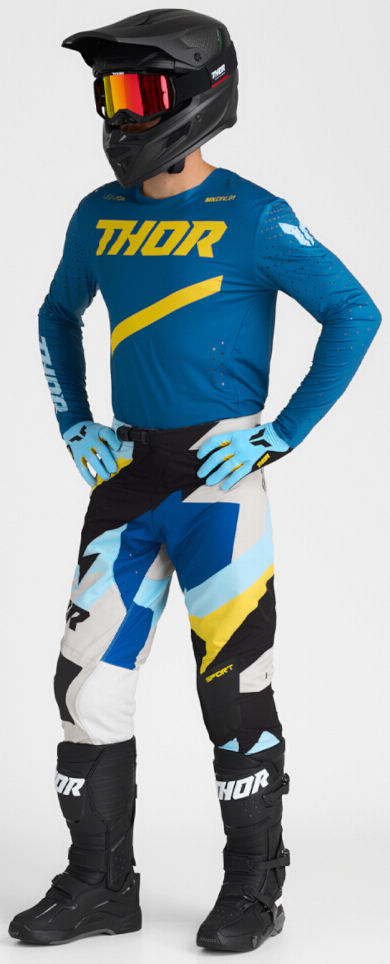 Thor Sportmode Brave Motocross bukser sort/blå/gul 34 Figur 6