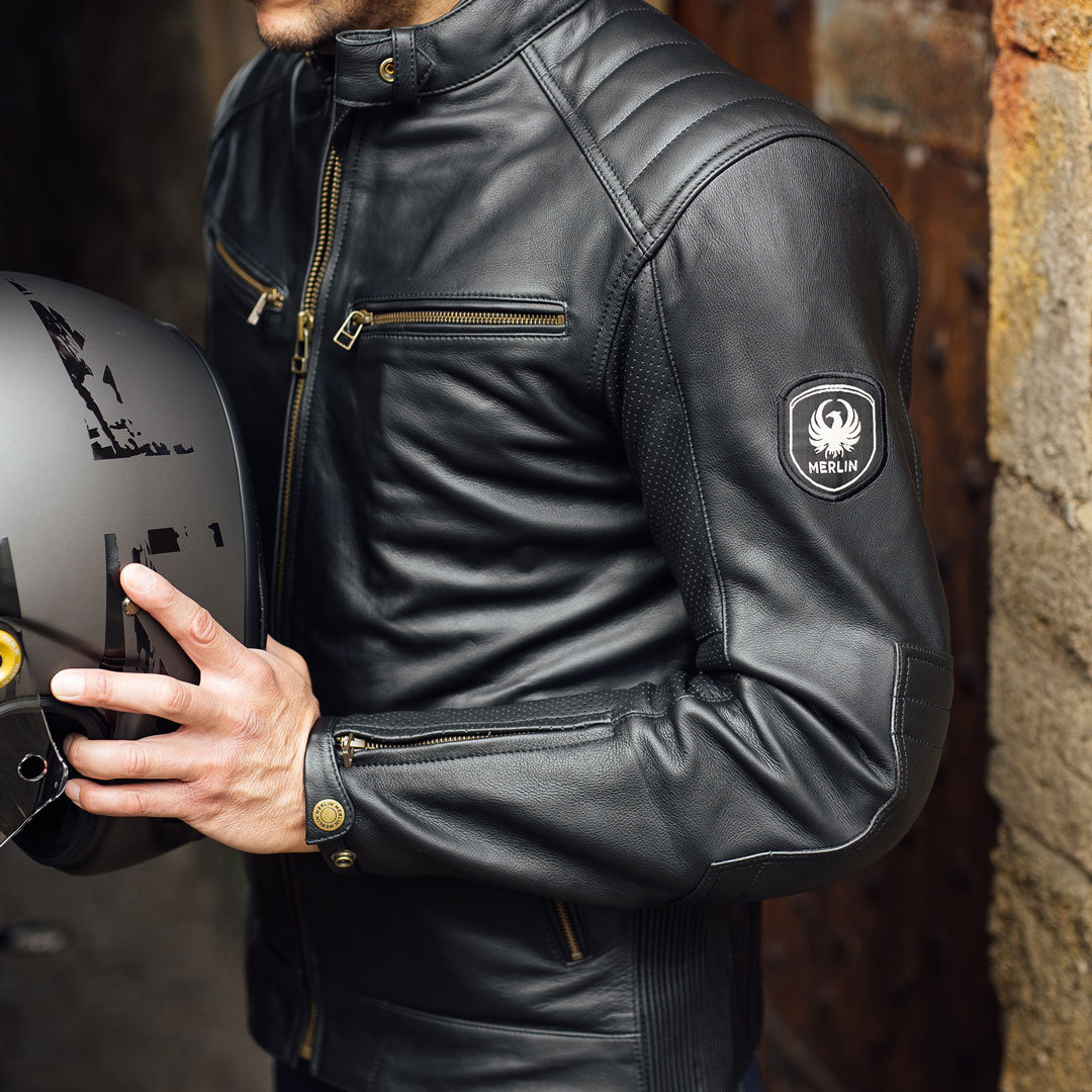 Side view of Merlin Chase II D3O Motorcycle Leather Jacket