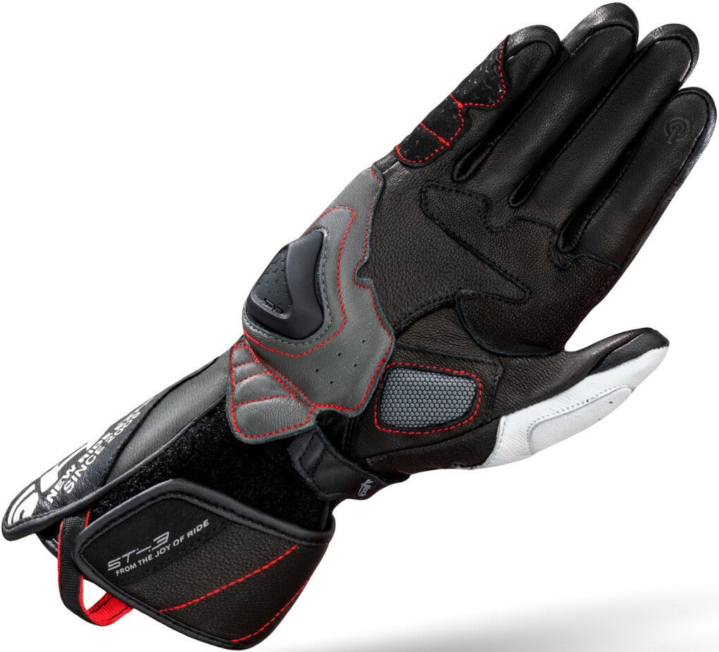SHIMA ST-3 perforerede motorcykelhandsker sort/hvid/rød L Figur 2