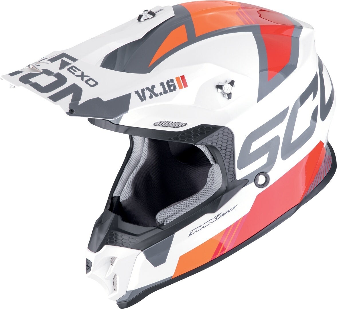Scorpion VX-16 Evo Air Analog Motorcross Helm wit/rood/oranje XL (61/62) Figuur 1