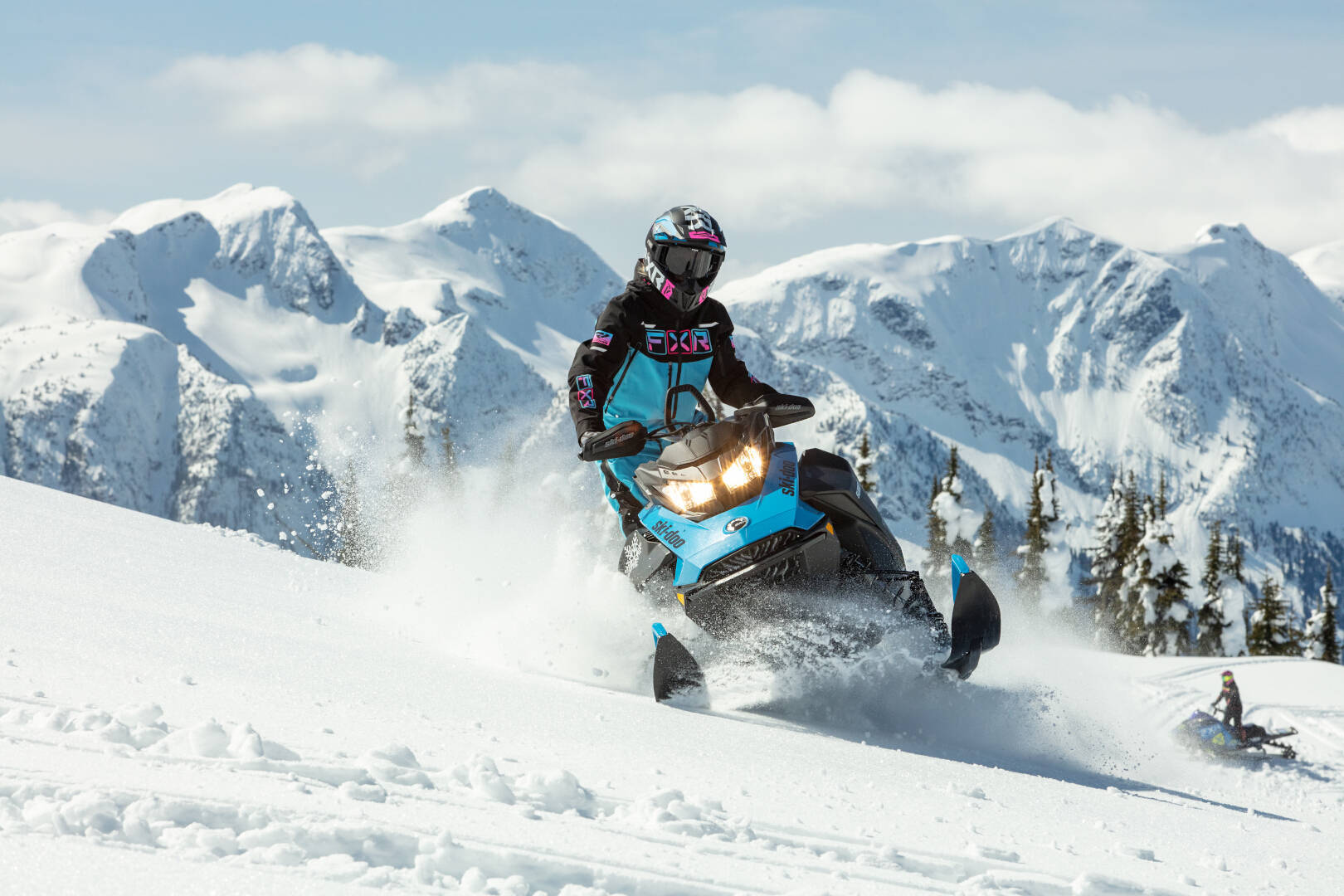 FXR Maverick Lite Snescooterdragt til damer i ét stykke blå/sort 14 Figur 3