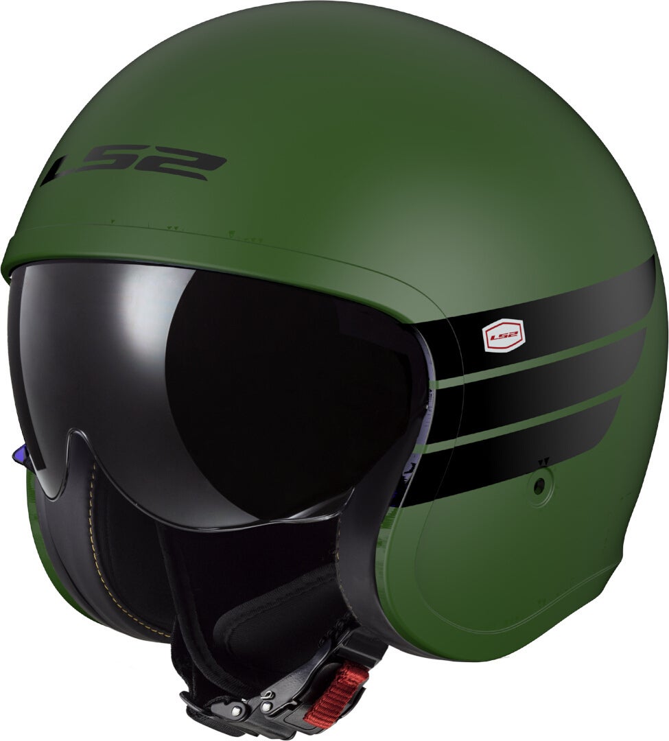 LS2 OF599 Spitfire II Retro Casco Jet Olive matt L (59/60) Figura 1