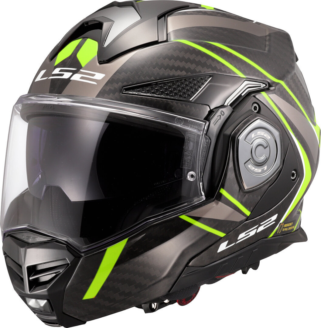 LS2 FF901 Advant X Carbon Future II Hjälm neongul Förlust (59/60) Figur 1