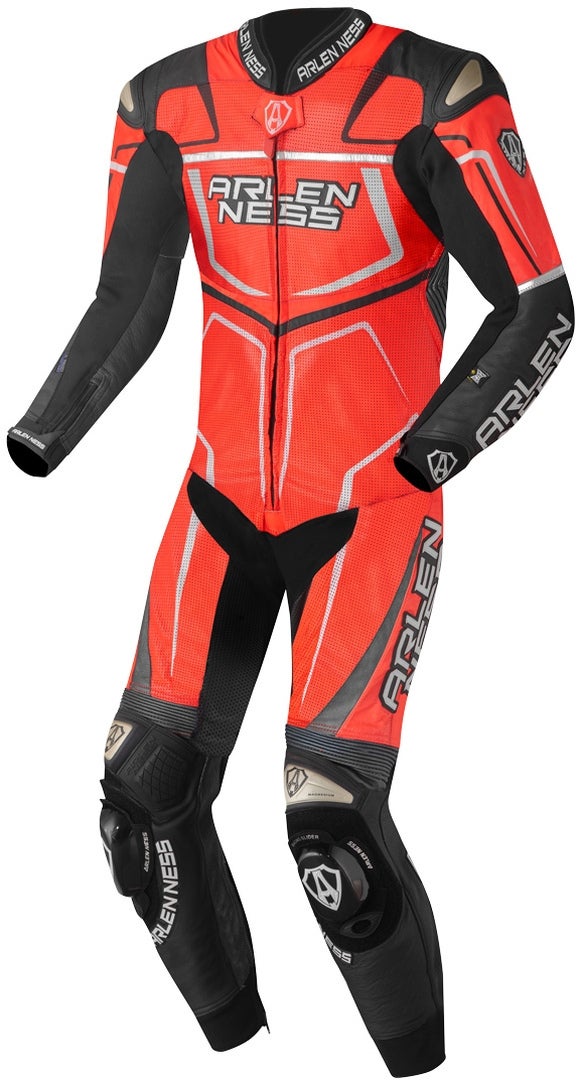 Arlen Ness Alcarras Race One Piece Kangaroo Motorcycle Leather Suit black/grey/red 60 Figure 1