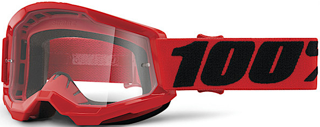 100% Strata 2 Essential Ochelari de motocross pentru tineret roșu Figura 1