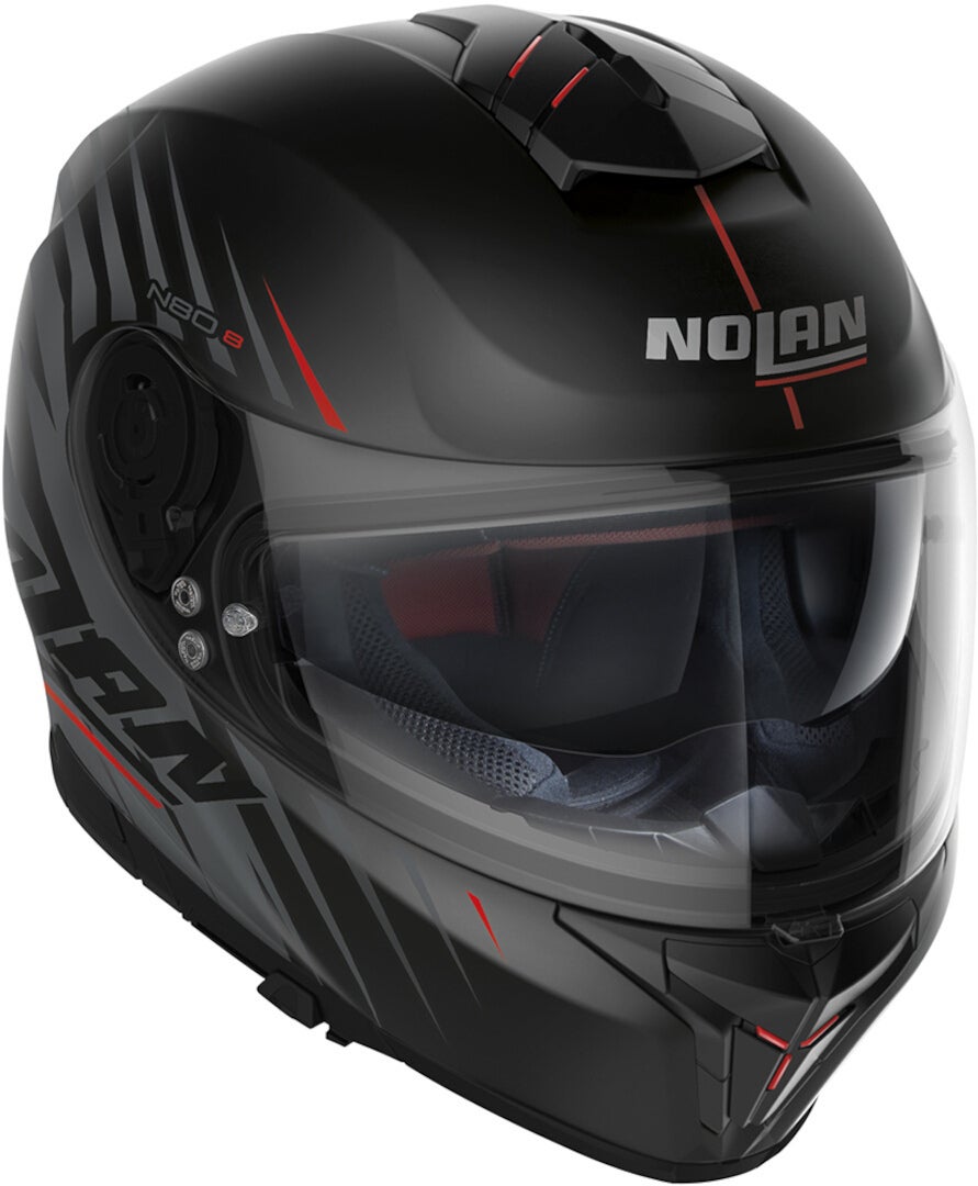 Nolan N80-8 Kosmos N-Com Přilba černá matná/šedá S (56) Obrázek 5
