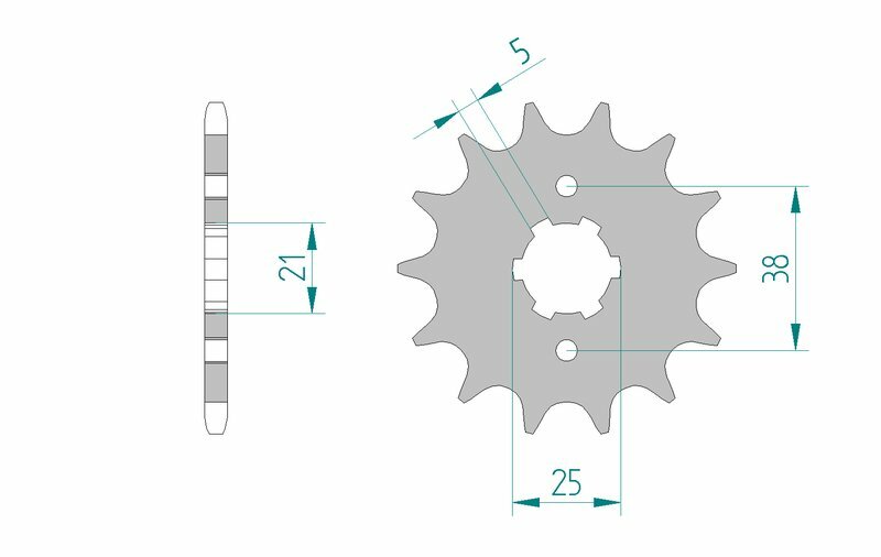 AFAM Steel Standard Front Sprocket 21308 - 520 Figure 2