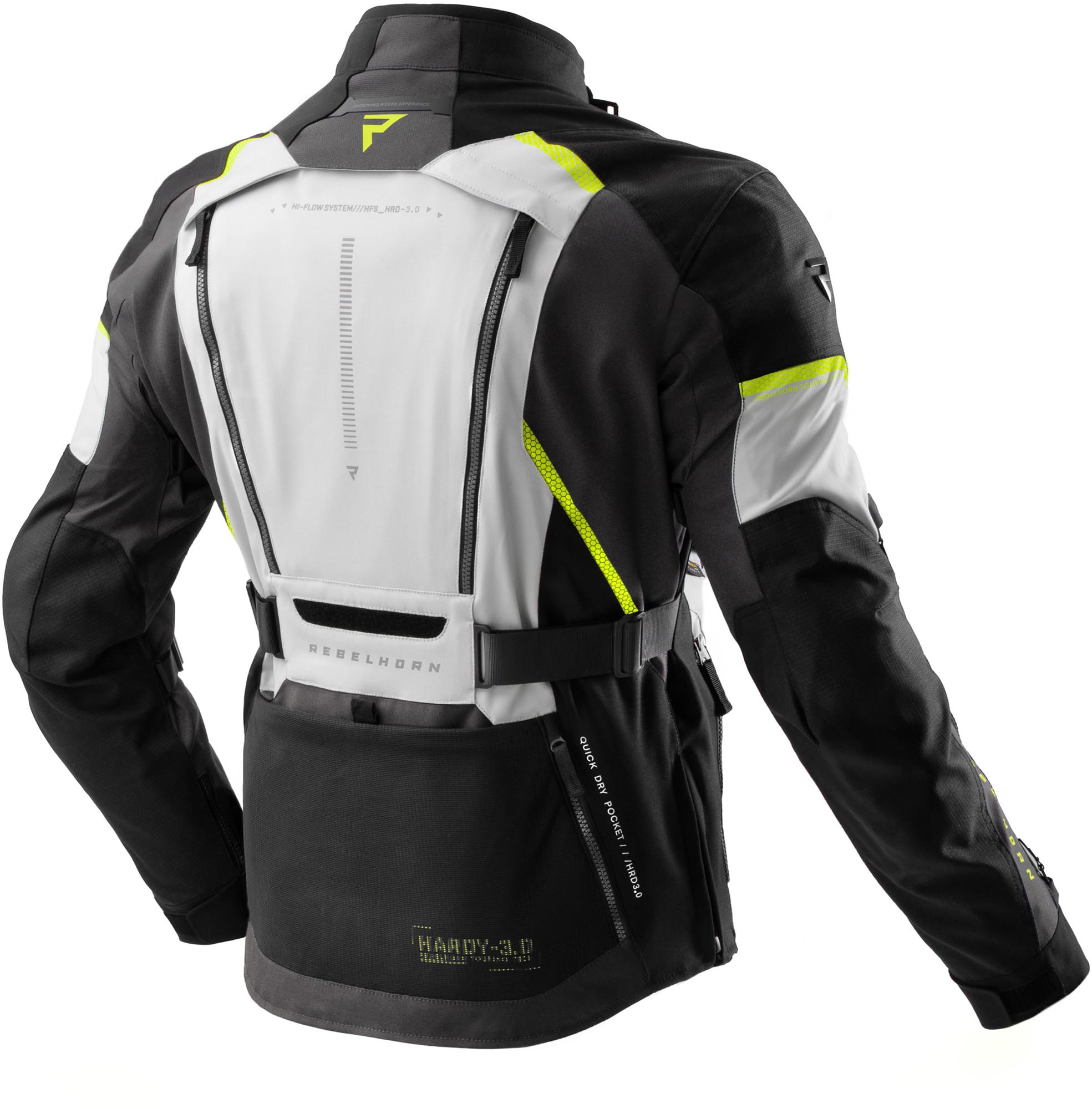 Rebelhorn Hardy 3.0 Jachetă textilă impermeabilă pentru motociclete negru/gri/galben 2XL Figura 2