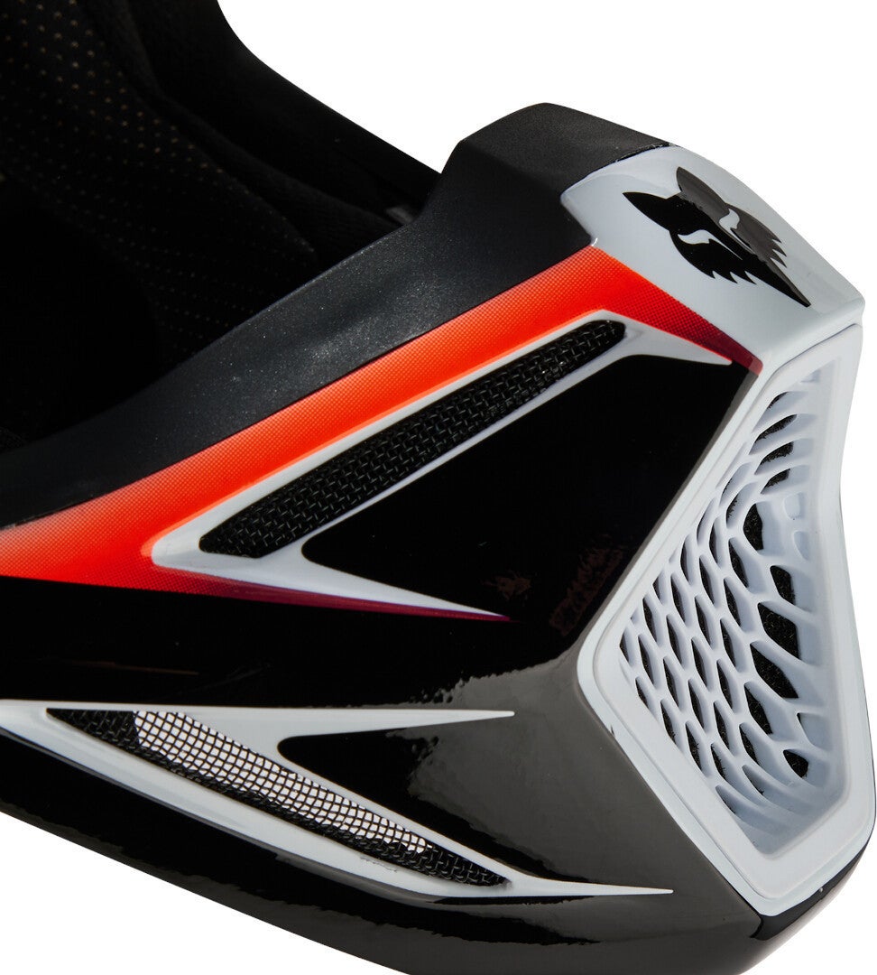 FOX V3 Streak Jeugd Motorcross helm wit/rood Y/L (52/53) Figuur 3