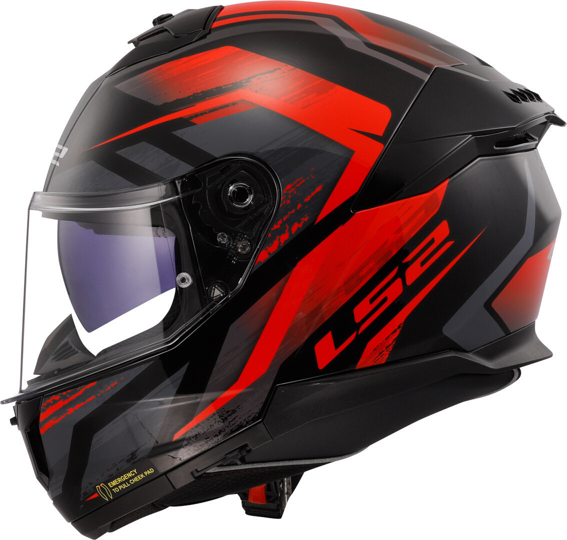 LS2 FF808 Stream II Fury Helmet black/red XXS (51/52) Figure 2
