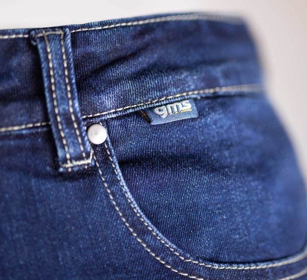 GMS Rattle Slim Damer Motorcykel Jeans mørkeblå 36 L32 Figur 3