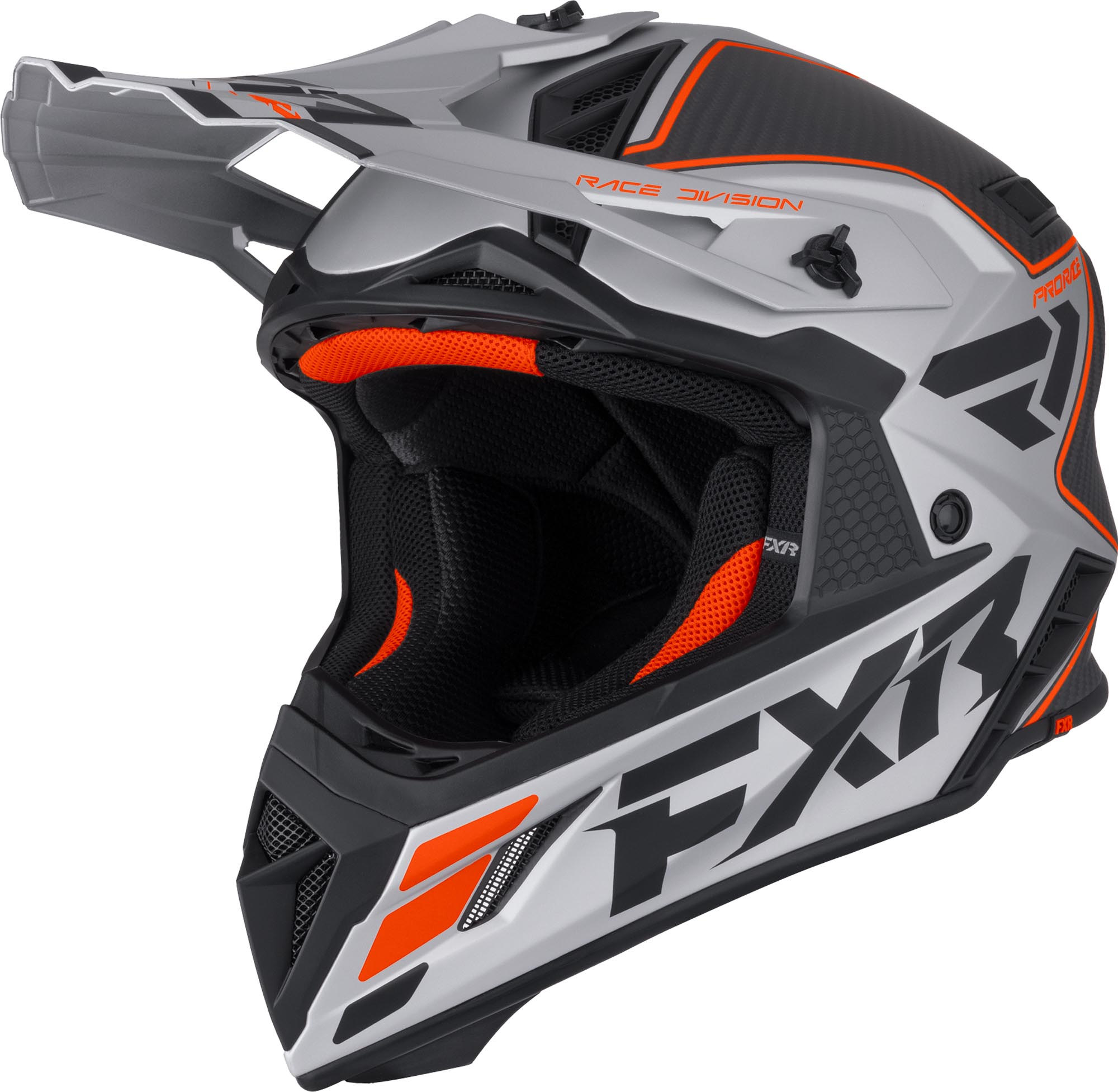 FXR Helium Carbon Motocross Helmet black/orange/silver 2XL Figure 1