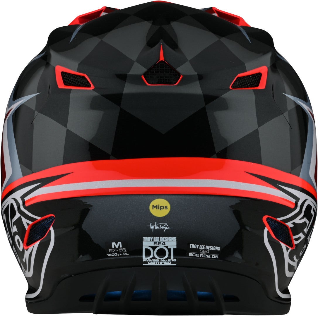 Troy Lee Designs SE4 Warped Polyacrylite MIPS Motocross Helmet red M (57/58) Figure 6