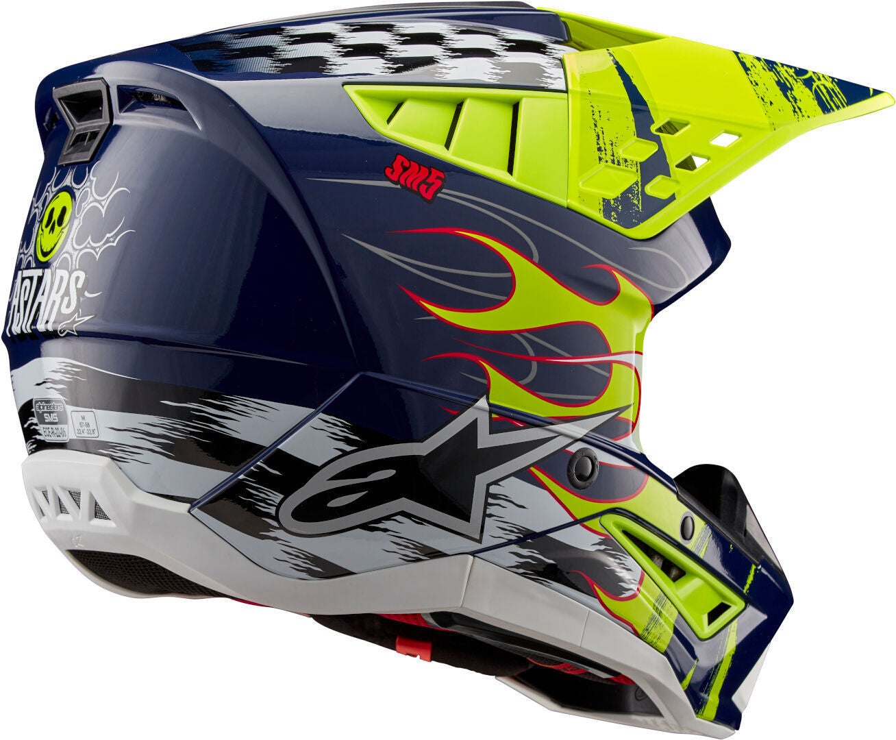 Alpinestars S-M5 Rash Motocross Helmet blue/yellow S (55/56) Figure 6