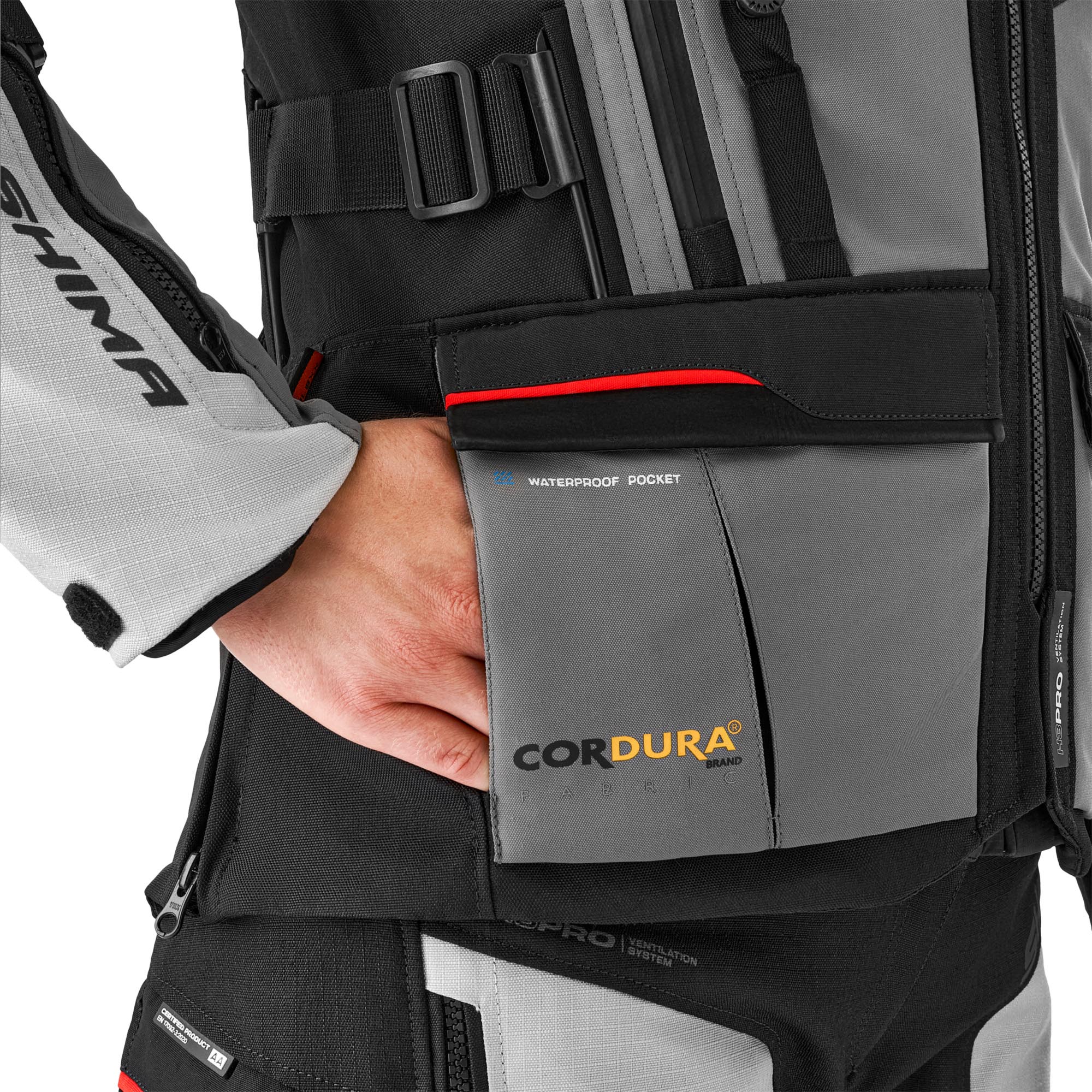 SHIMA Tracker Damer motorcykeltextiljacka vit/grå/röd XS Figur 11