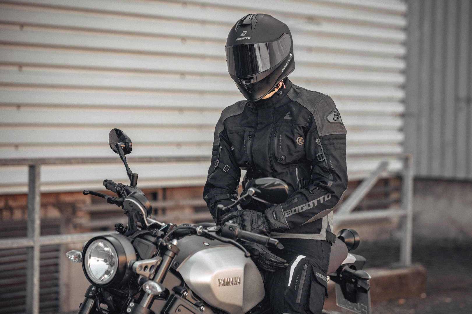 Bogotto Explorer-Z vattentät Motorcykel Läder- / Textiljacka svart/grön S Figur 4