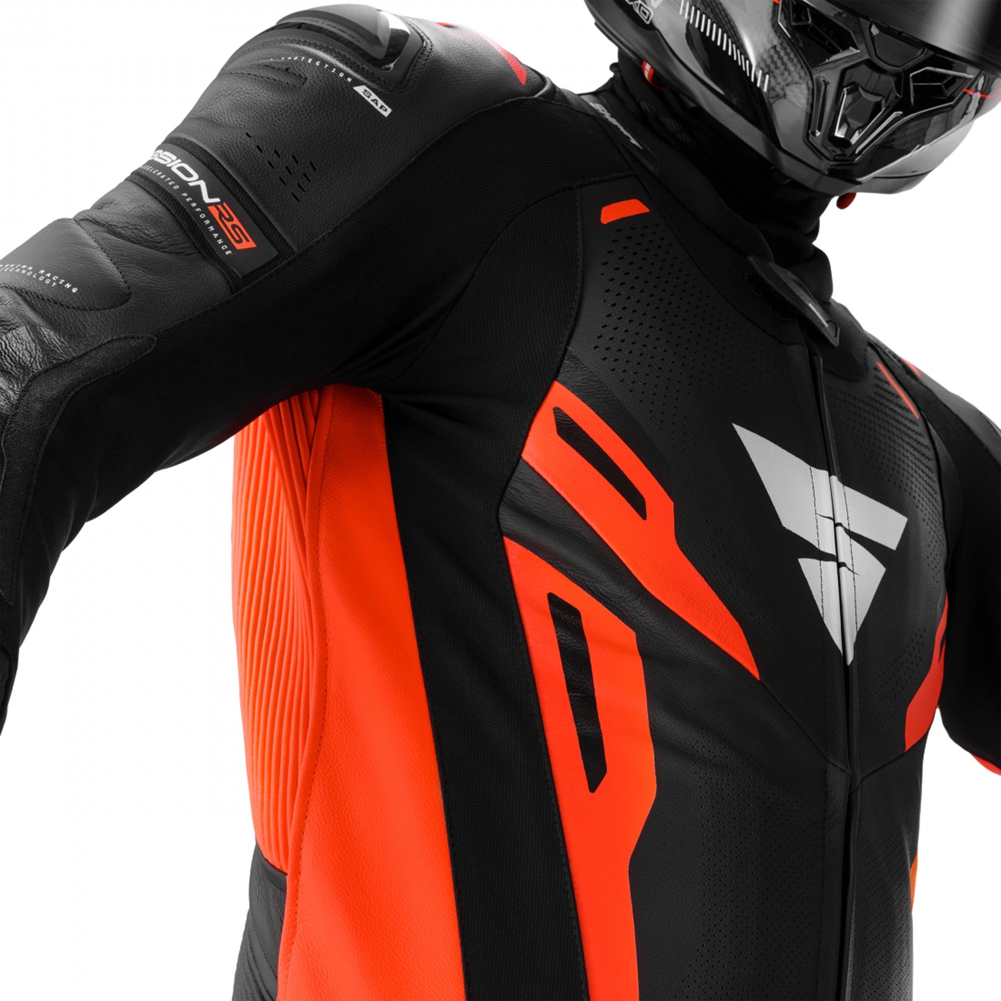 SHIMA Mission RS One Piece Motorcycle Leather Suit black/red 46 Figure 7