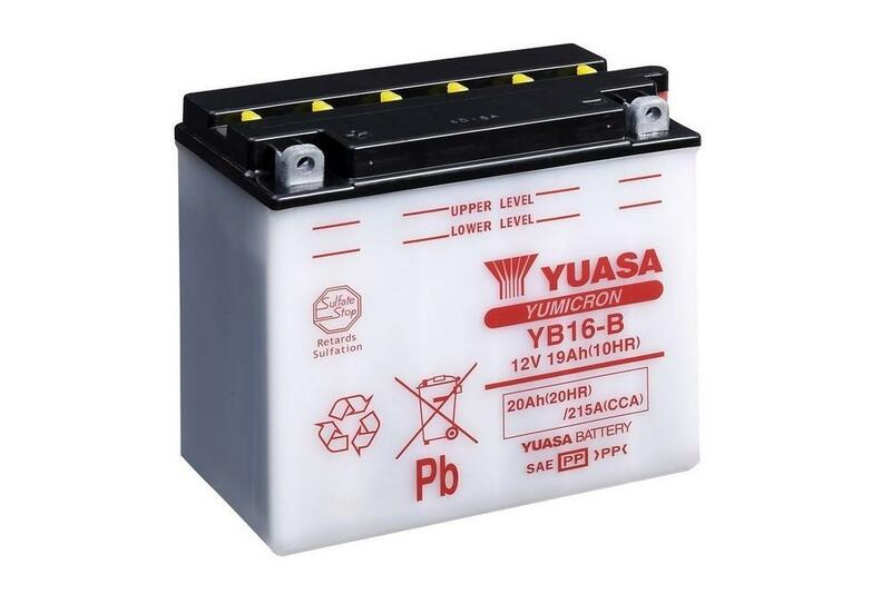 YUASA YUASA konventionellt YUASA-batteri utan syrapaket - YB16-B Batteri utan syrapaket Figur 2