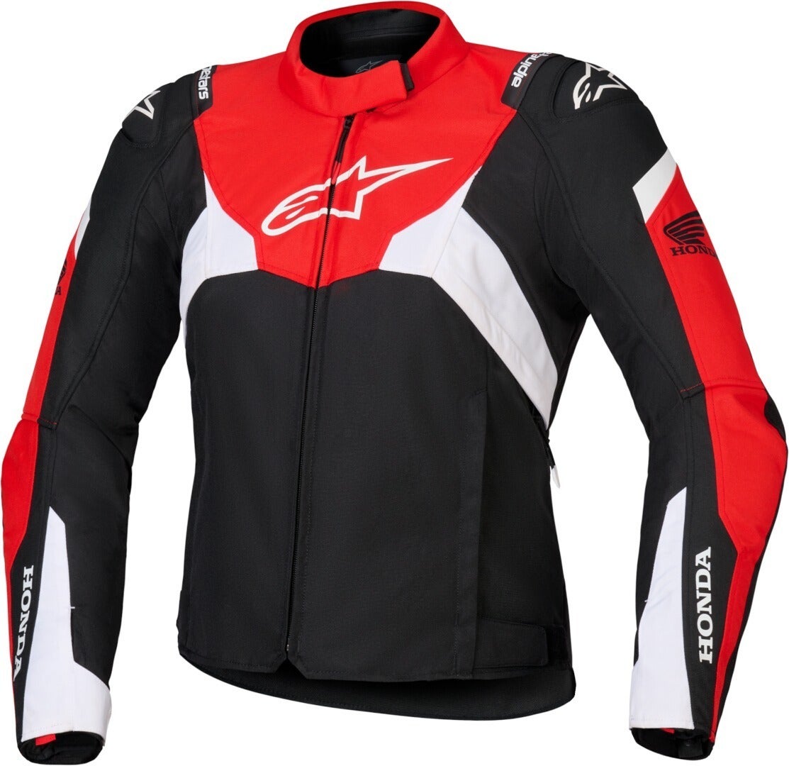Alpinestars Women's Black/Red Honda Stella T-Jaws V4 Waterproof Motorcycle Textile Jacket