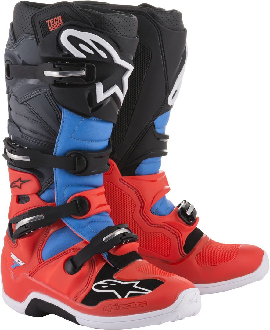 Alpinestars Tech 7 Motocross støvler rød/sort/blå 7 (40,5) Figur 1