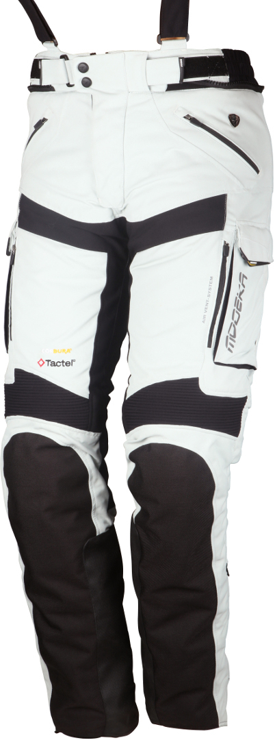 Modeka Tacoma III Motorfiets textiel broek lichtgrijs/zwart M Figuur 1