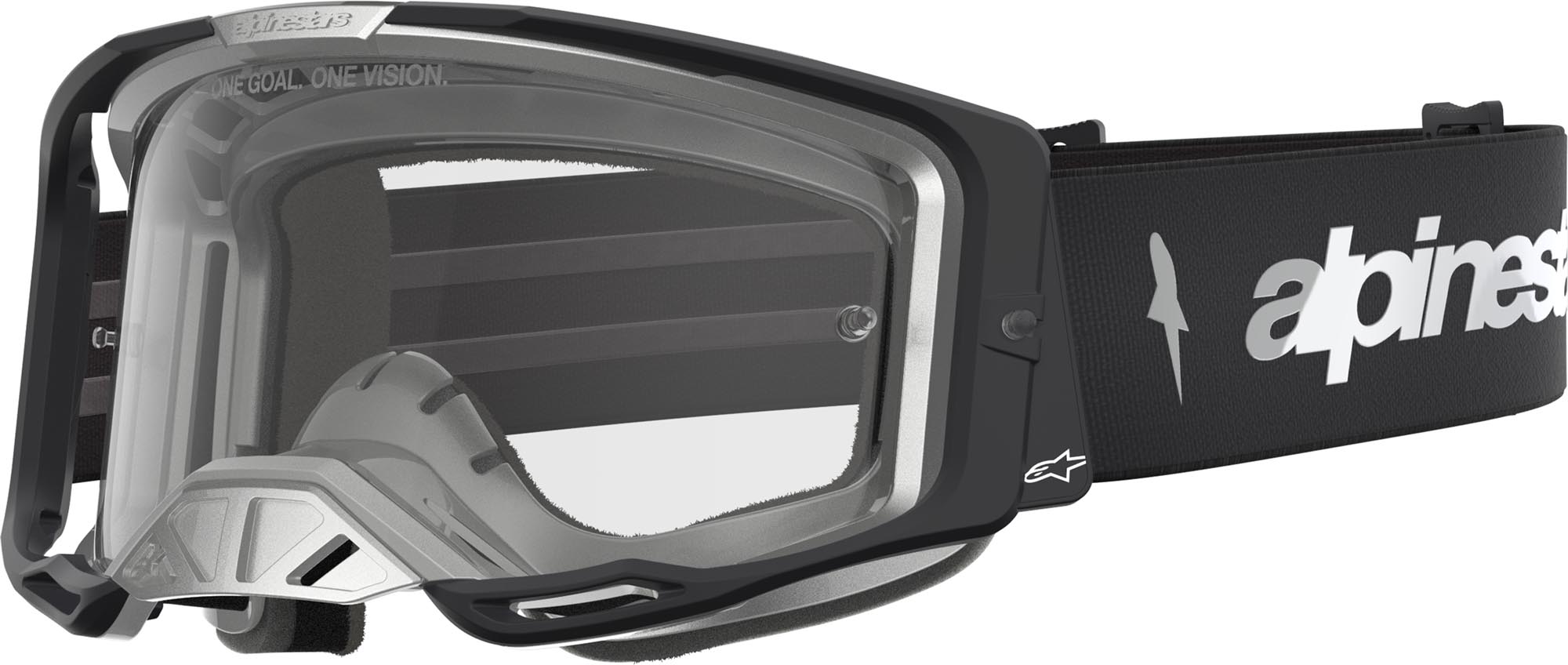 Alpinestars Vision 8 Amber Motocrossglasögon Svart/Silver Figur 1