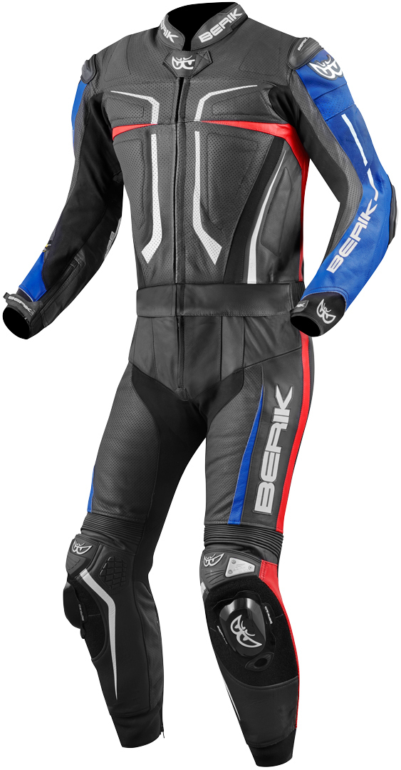 Berik Flumatic Evo Two Piece Motorcycle Leather Suit black/red/blue 60 Figure 1