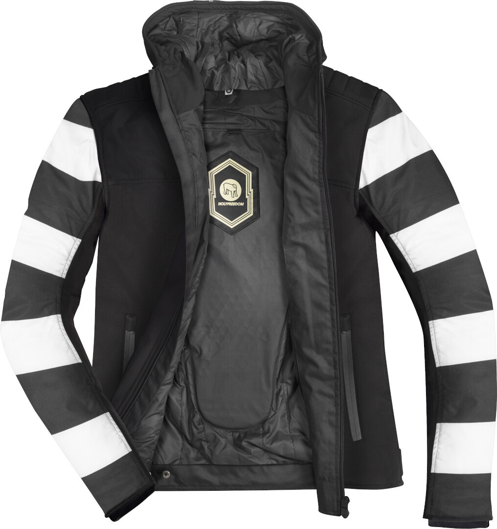 HolyFreedom Prison Softshell Jaqueta têxtil de motocicleta preto/branco XL Figura 2