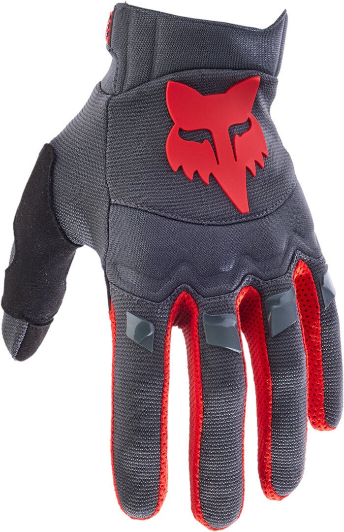 Fox Men's Grey/Red Dirtpaw Ce Motocross Gloves
