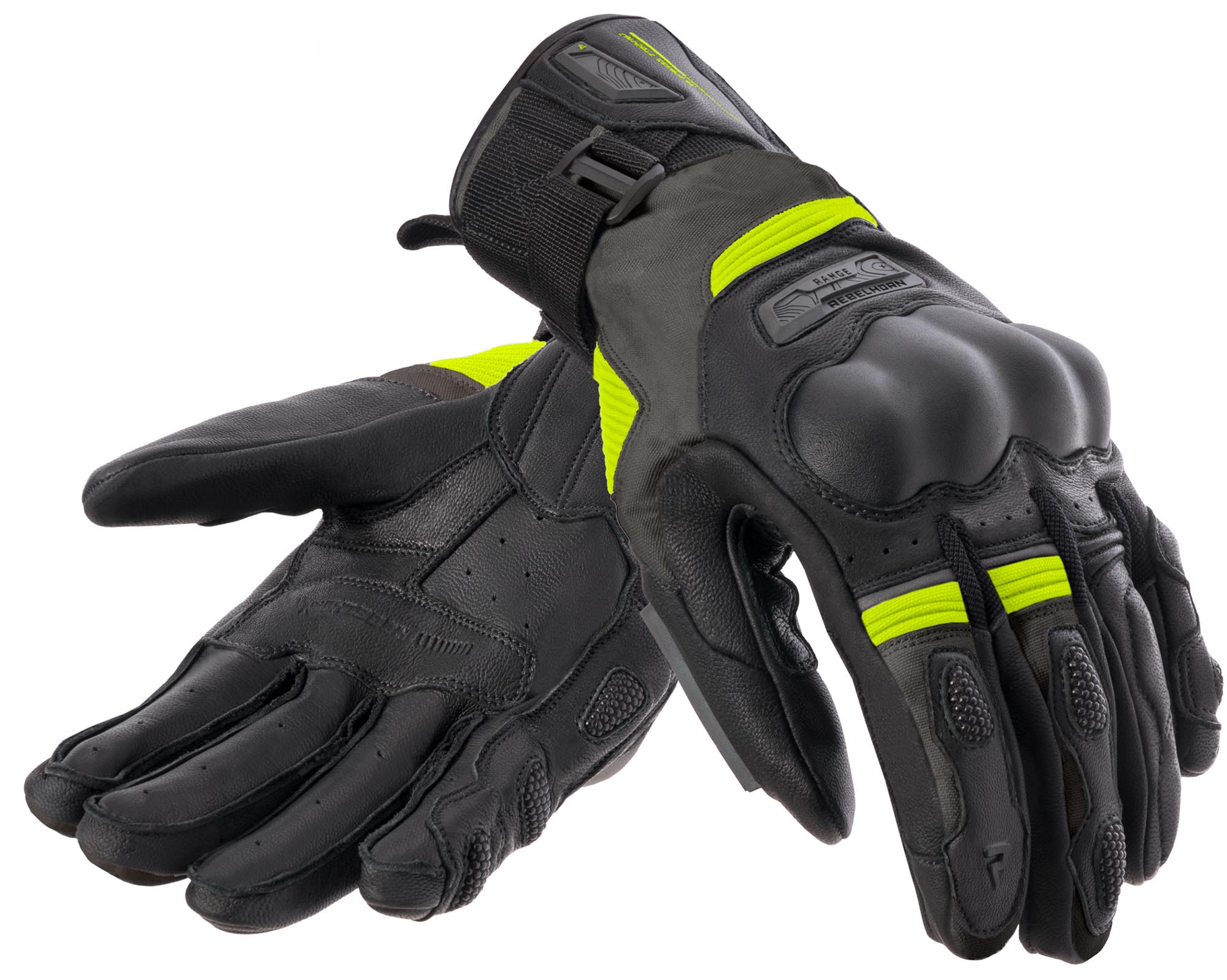 Rebelhorn Range Motorcycle Gloves black/anthracite/yellow S Figure 1