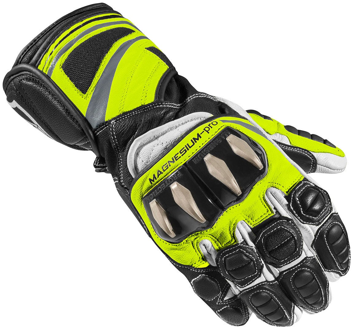 Arlen Ness Yakun Evo Motorcykelhandsker sort/hvid/neongul M Figur 1