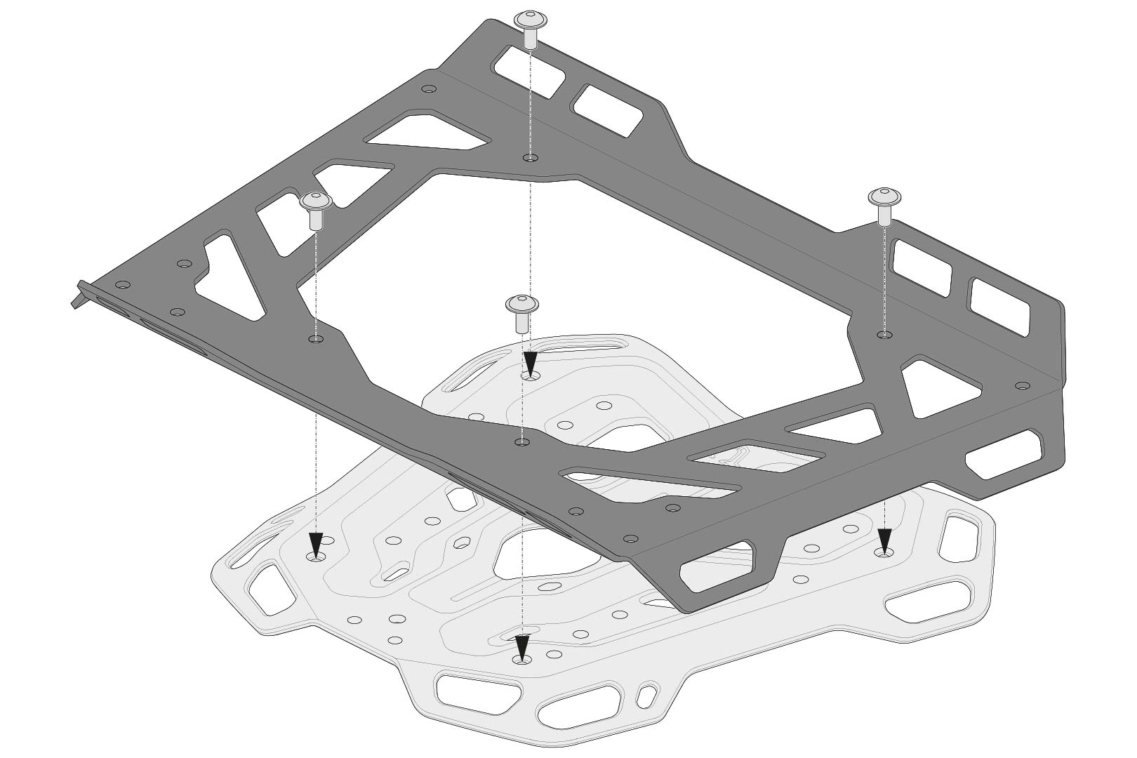 Extensie SW-Motech pentru ADVENTURE - 45x30 cm. Aluminiu. Negru. Figura 2