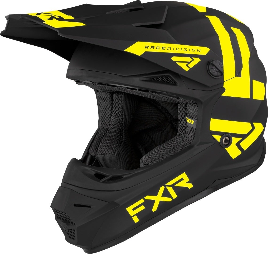 FXR Legion MX Gear Casco Motocross Giovanile nero/giallo Y/M (50/51) Figura 1